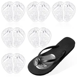 6 Pairs Gel Metatarsal Pads for Thong Forefoot Cushion Inserts Foot Pads Non Slip Shoe Cushion for Sandals Thong Pads Self Adhesive Thong Pads Toe Post Protector Pain of Foot Grip Pads for Women Men