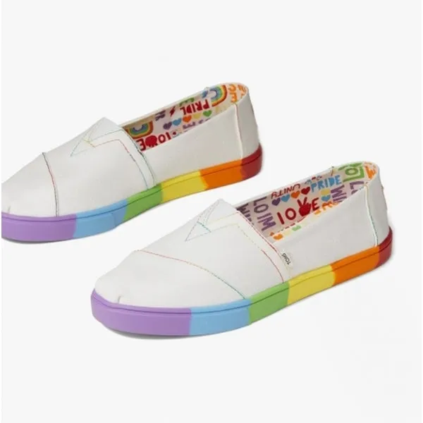 ALPARGATA CUPSOLE Ladies Cotton Slip-On Shoes White
