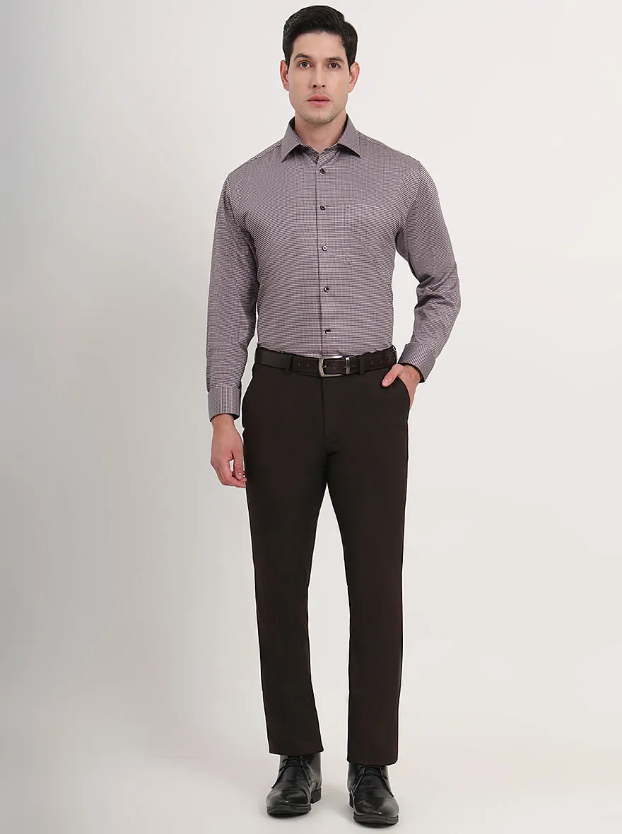 Beige & Brown Printed Regular Fit Formal Shirt | JadeBlue