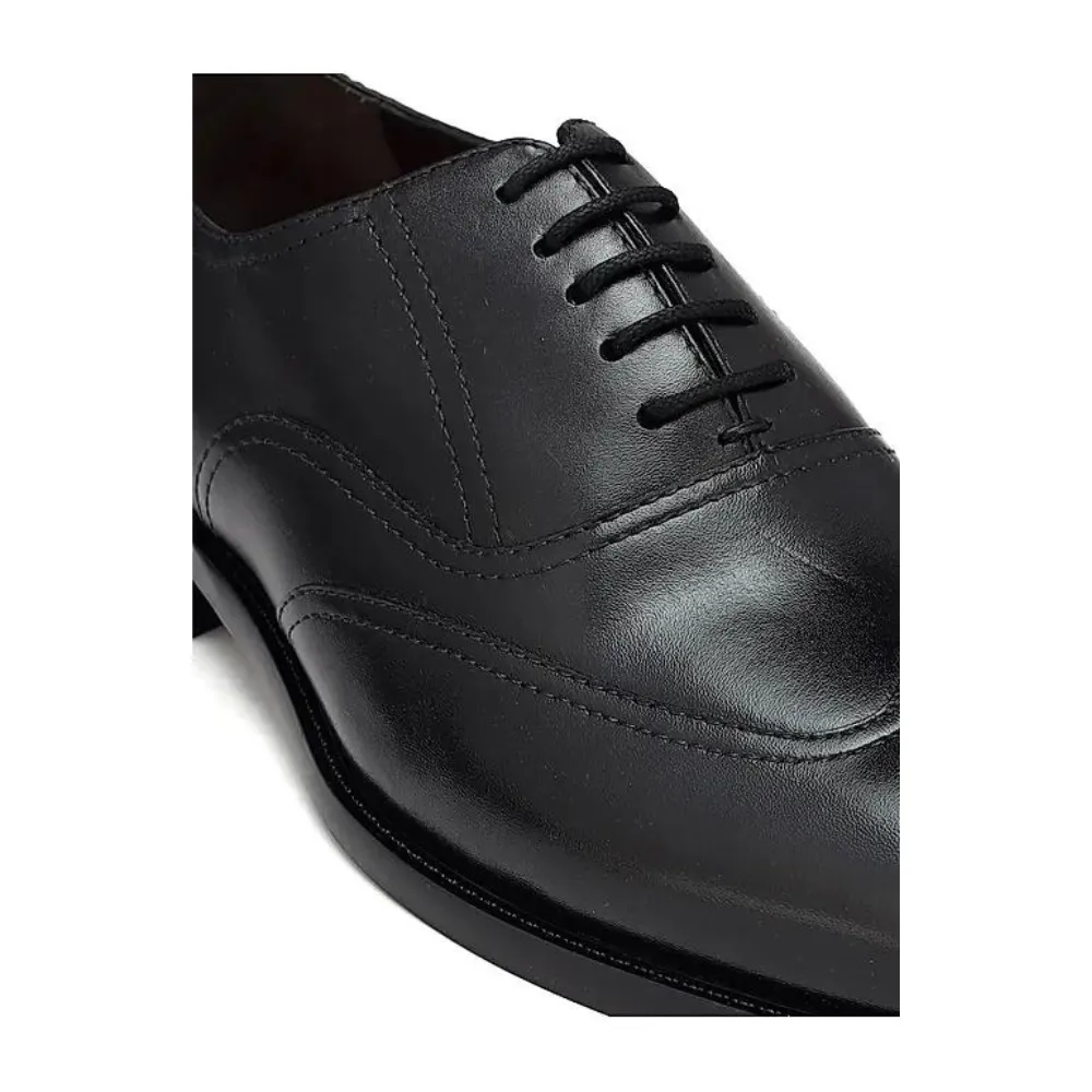 Black Leather Derby Shoes