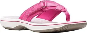 Clarks Women's Breeze Sea Flips- Fuchsia