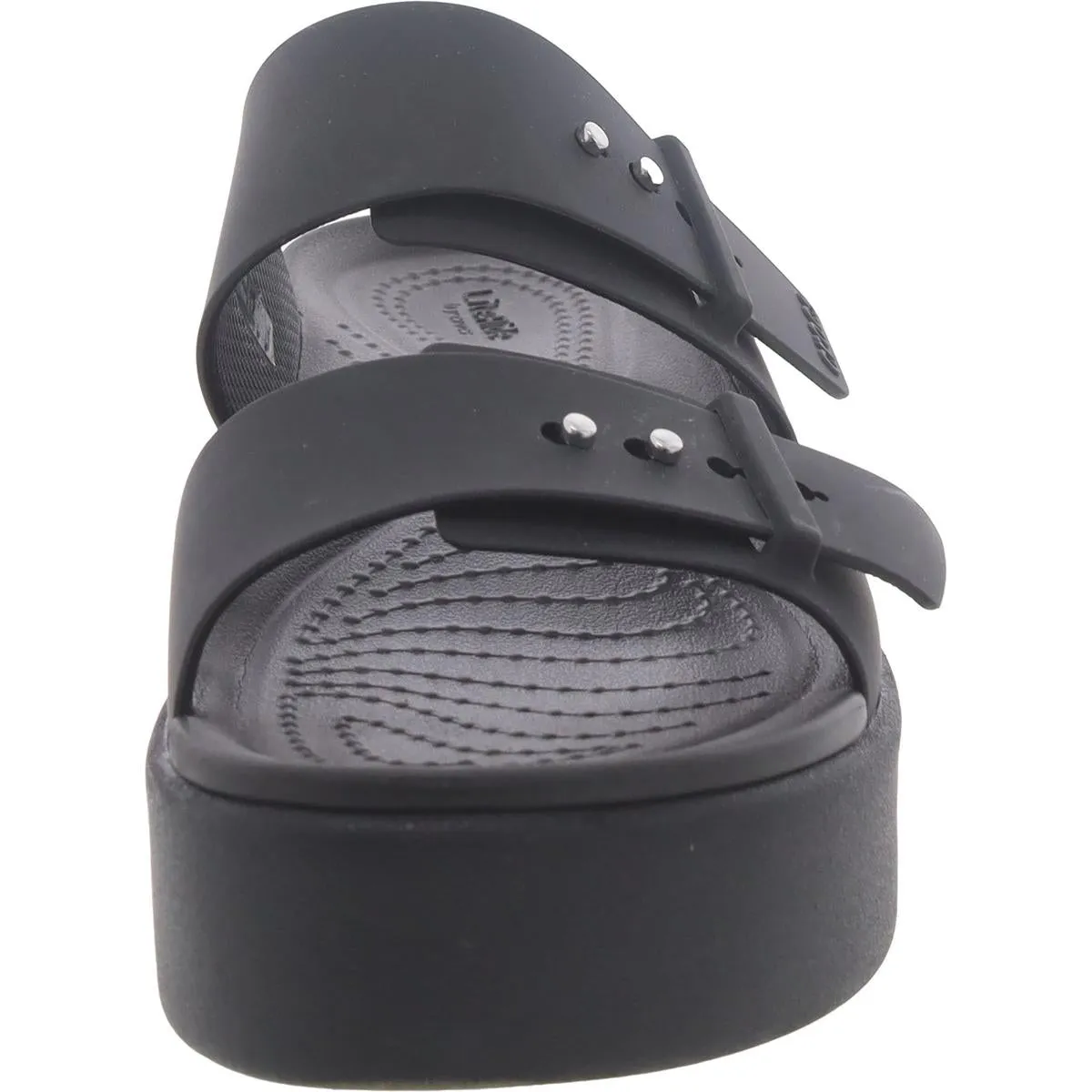 Crocs Womens Brooklyn Buckle Slip On Comfort Wedge Sandals