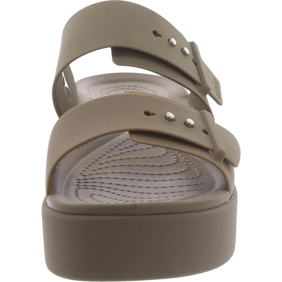Crocs Womens Brooklyn Buckle Slip On Comfort Wedge Sandals