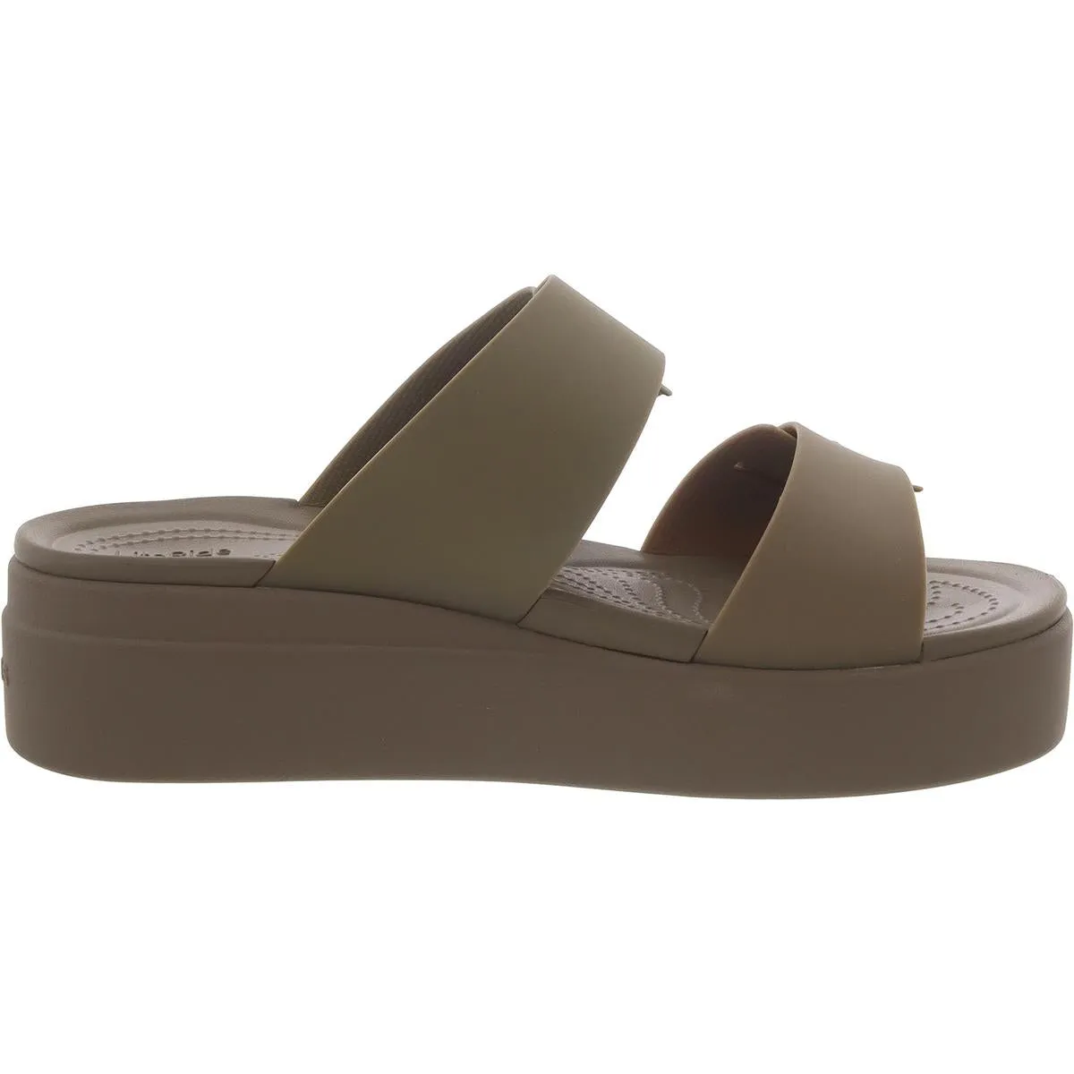 Crocs Womens Brooklyn Buckle Slip On Comfort Wedge Sandals