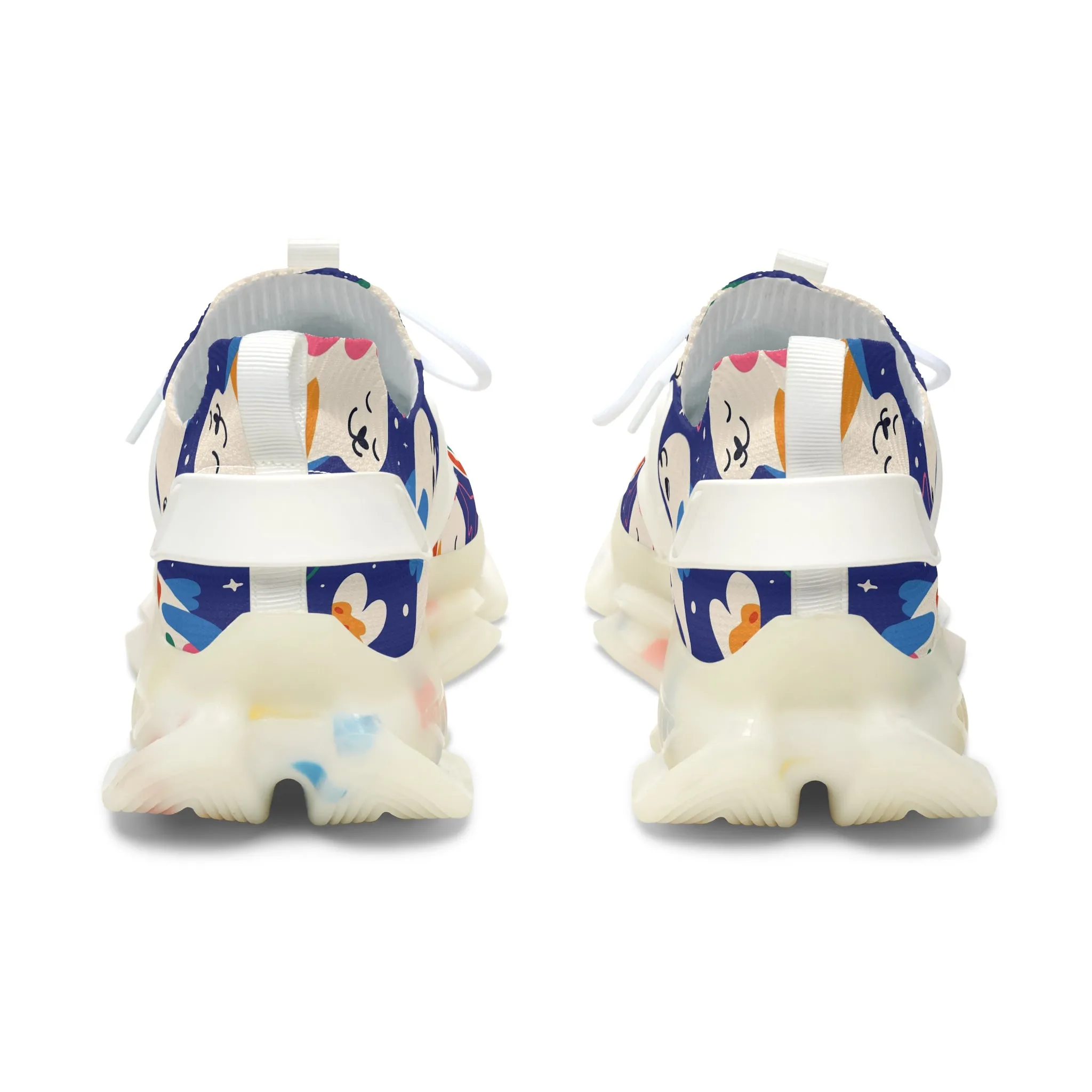 Cute White Seals Women's Mesh Sneakers
