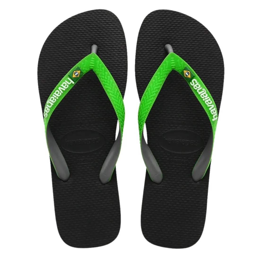 Havaianas Brasil Mix Flip Flop - Black/Lime Green