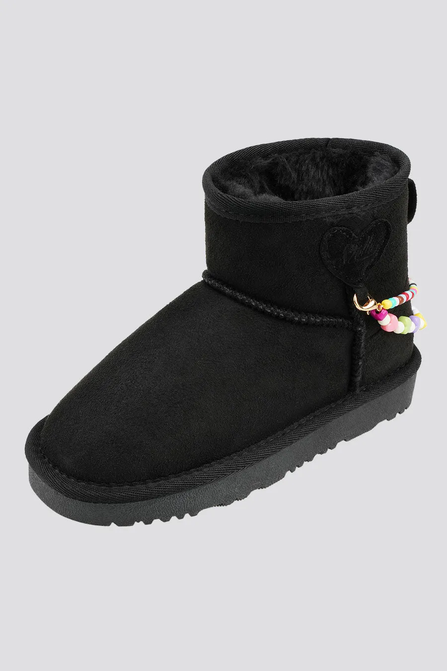 Kids Faux Fur Snow Boots | Winter Boots with DIY Charm Chains
