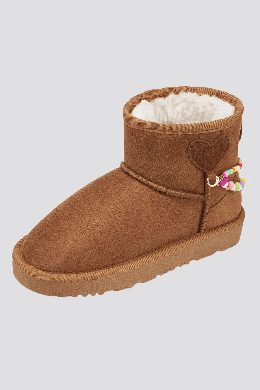 Kids Faux Fur Snow Boots | Winter Boots with DIY Charm Chains