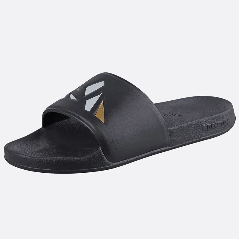 Knixmax Women & Men's Slide Open Toe Sandals Black Bath Shower Slippers