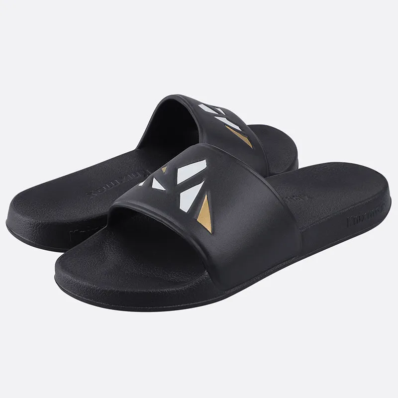 Knixmax Women & Men's Slide Open Toe Sandals Black Bath Shower Slippers