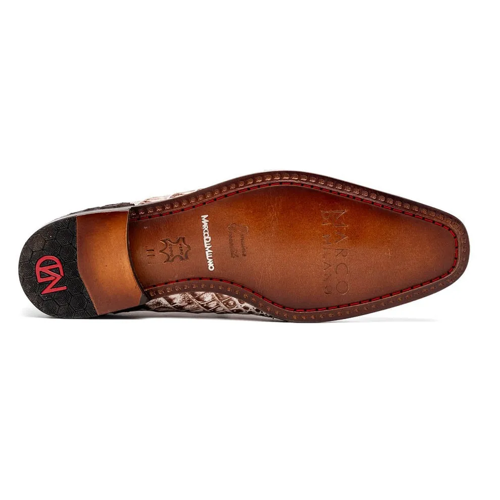 Marco Di Milano Caribe Men's Shoes Genuine Hornback Caiman Crocodile Dress Derby Oxfords (MDM1118)