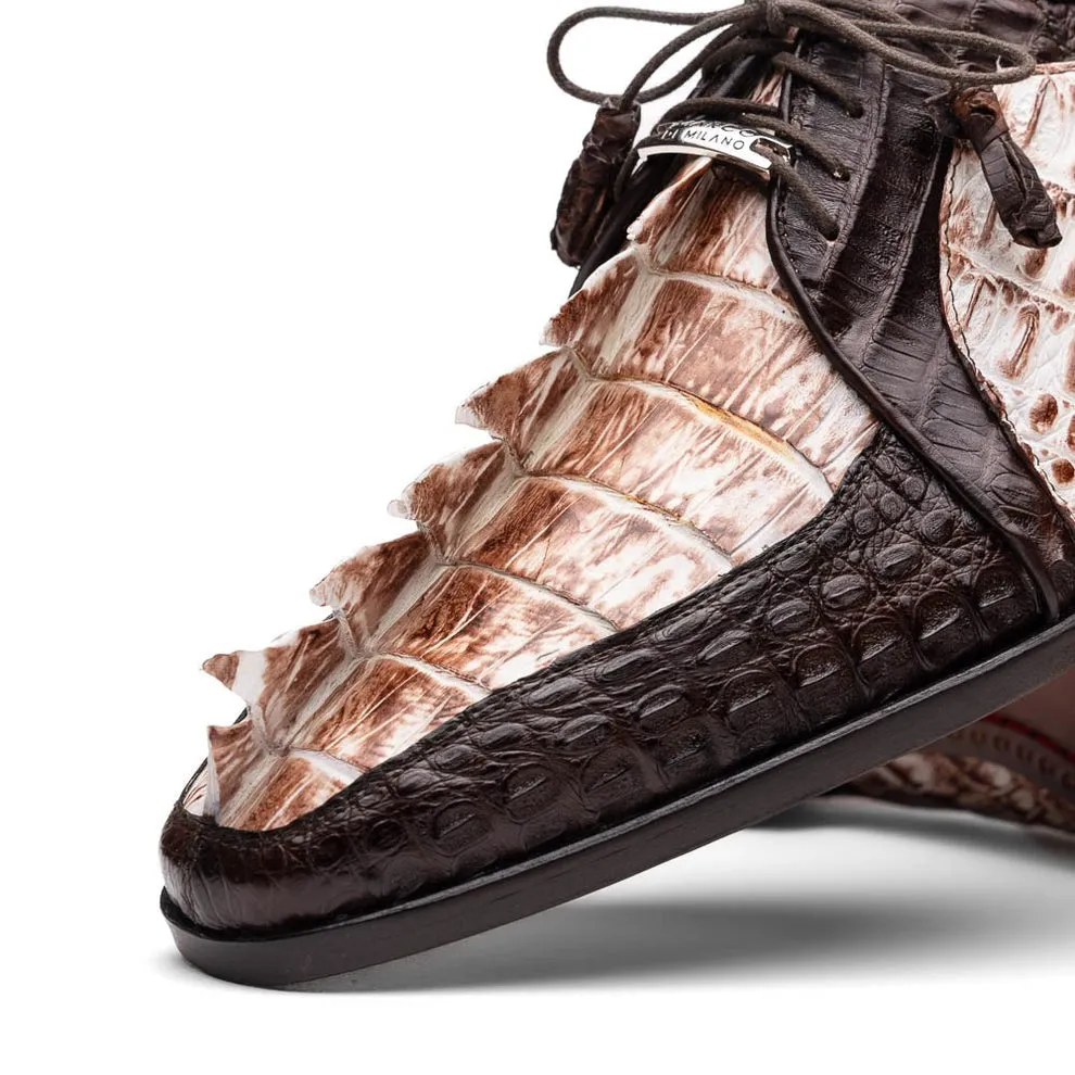 Marco Di Milano Caribe Men's Shoes Genuine Hornback Caiman Crocodile Dress Derby Oxfords (MDM1118)