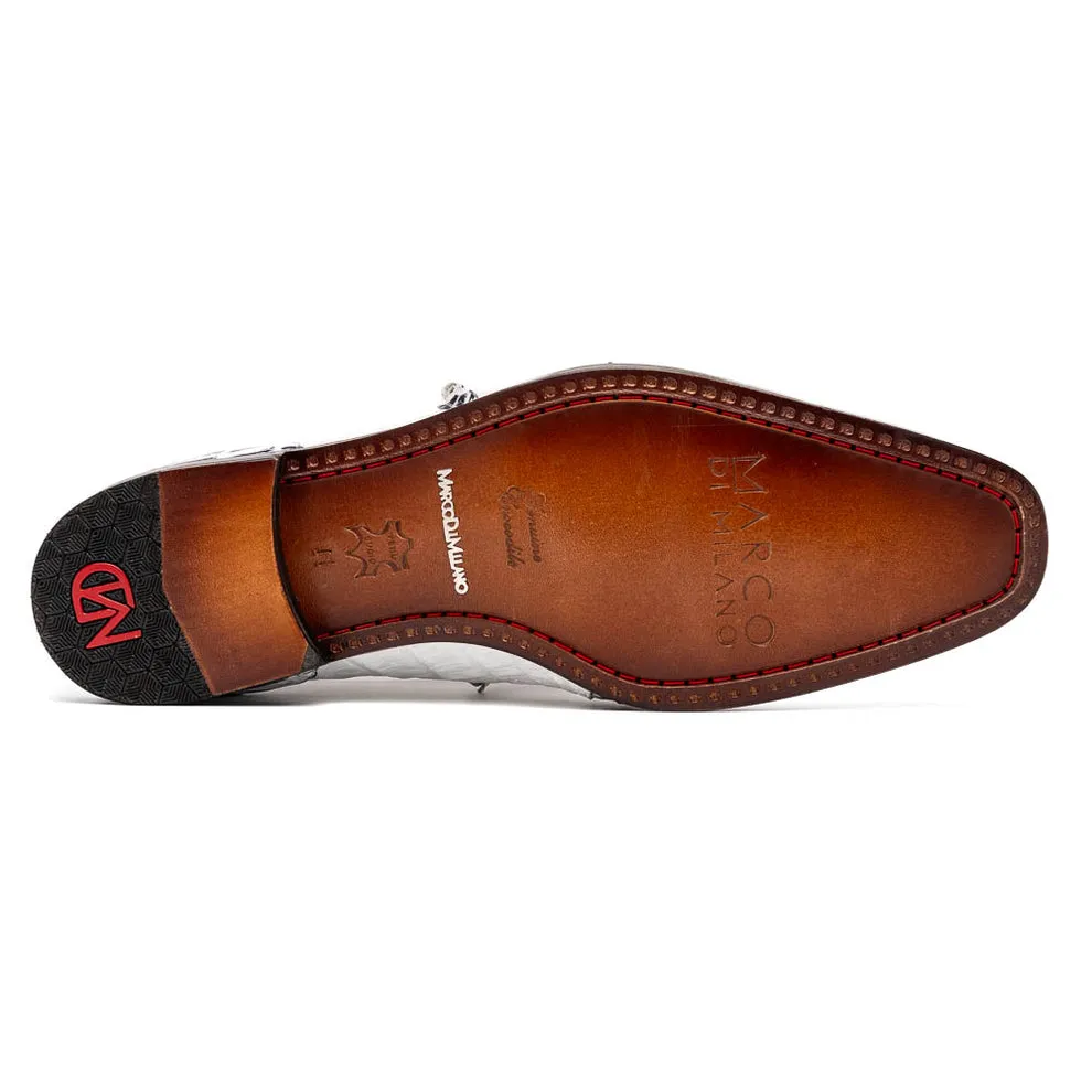 Marco Di Milano Caribe Men's Shoes Genuine Hornback Caiman Crocodile Dress Derby Oxfords (MDM1118)