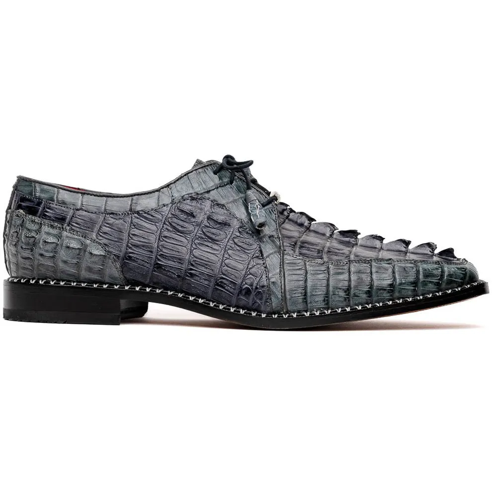 Marco Di Milano Caribe Men's Shoes Genuine Hornback Caiman Crocodile Dress Derby Oxfords (MDM1118)