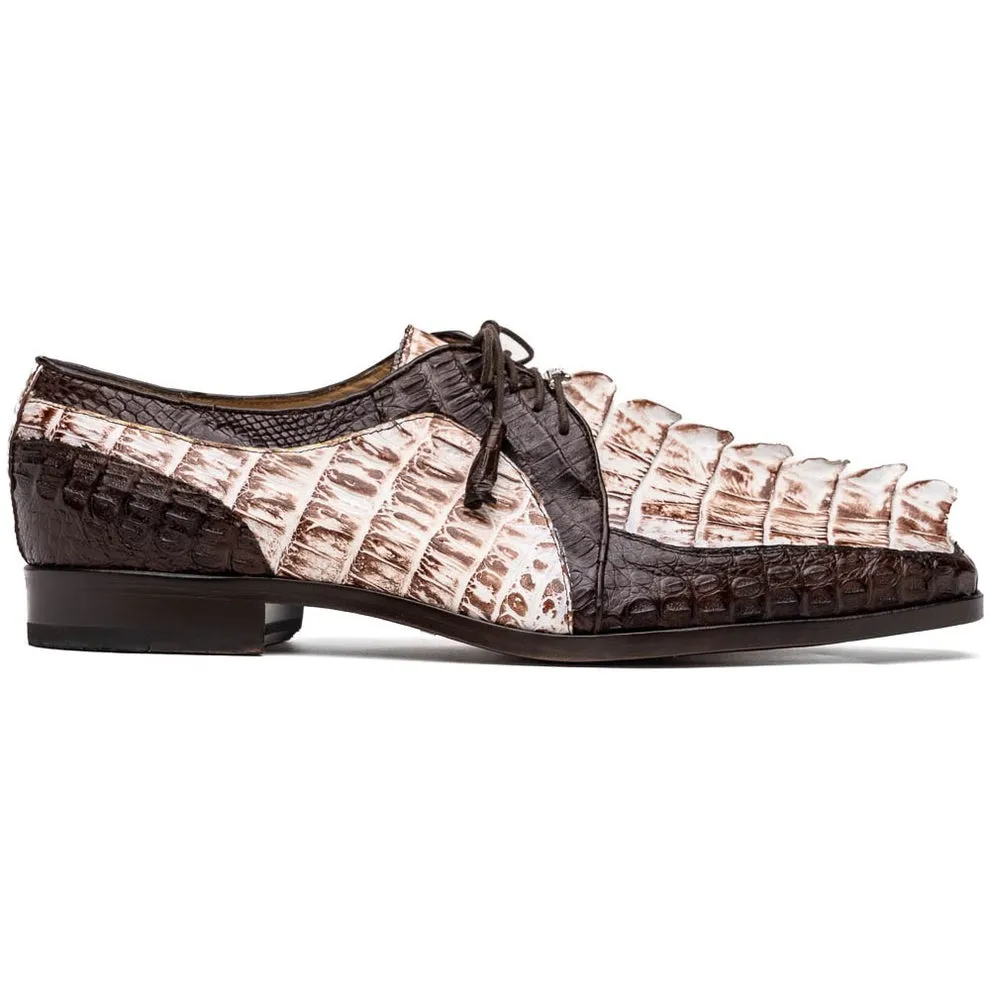 Marco Di Milano Caribe Men's Shoes Genuine Hornback Caiman Crocodile Dress Derby Oxfords (MDM1118)