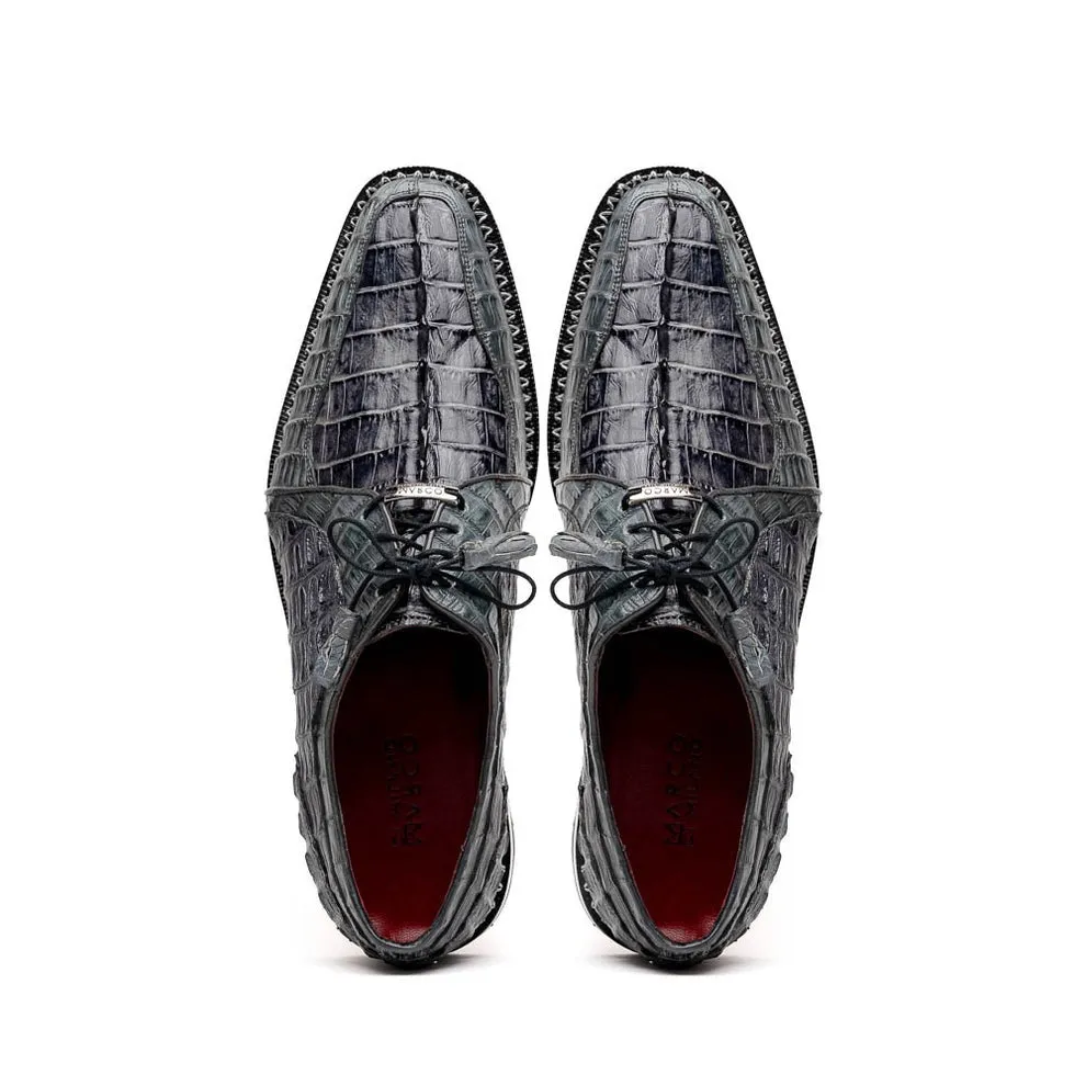 Marco Di Milano Caribe Men's Shoes Genuine Hornback Caiman Crocodile Dress Derby Oxfords (MDM1118)