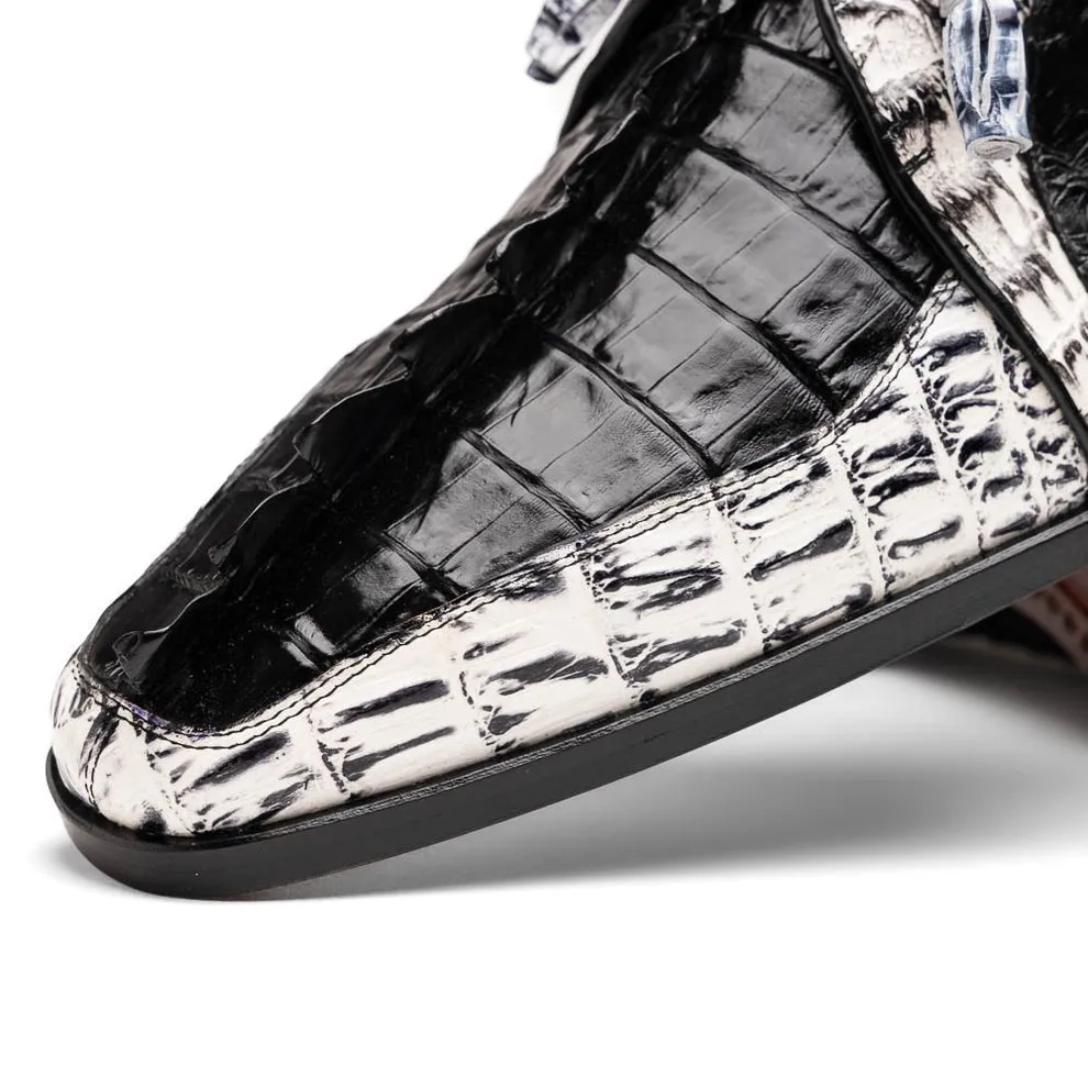 Marco Di Milano Caribe Men's Shoes Genuine Hornback Caiman Crocodile Dress Derby Oxfords (MDM1118)