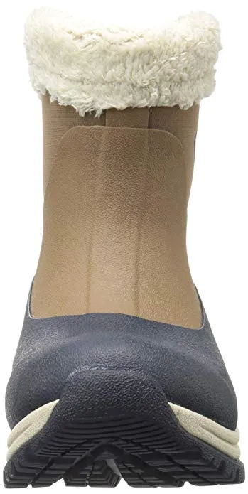 Muck Boot Arctic Apres Navy/Fog Pull On Fur Rounded Toe Waterproof Ankle Boots