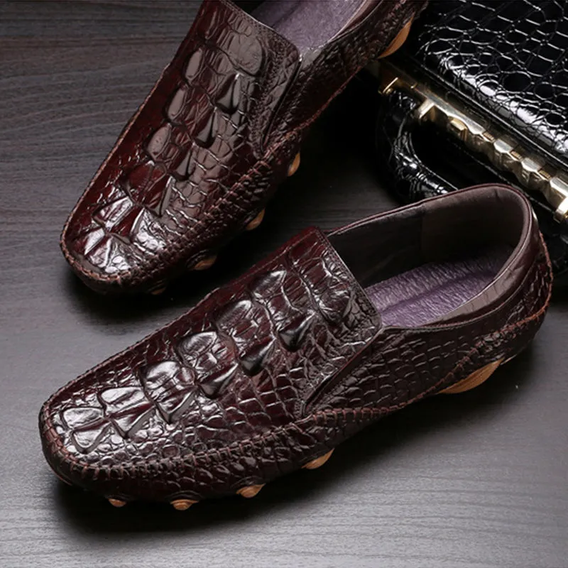 Opulessa Croc Pattern Slip-ons