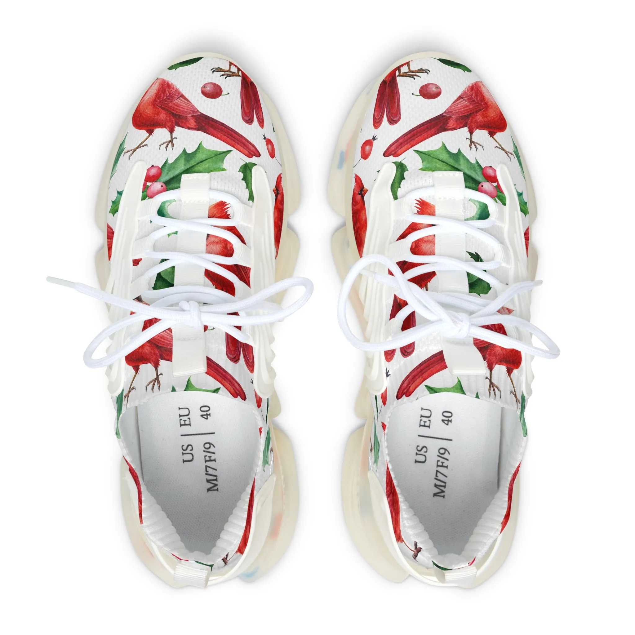 Red Cardinal Birds Women's Mesh Sneakers