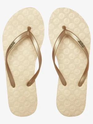 Roxy "Viva" Women's Flip Flops - Metallic Gold