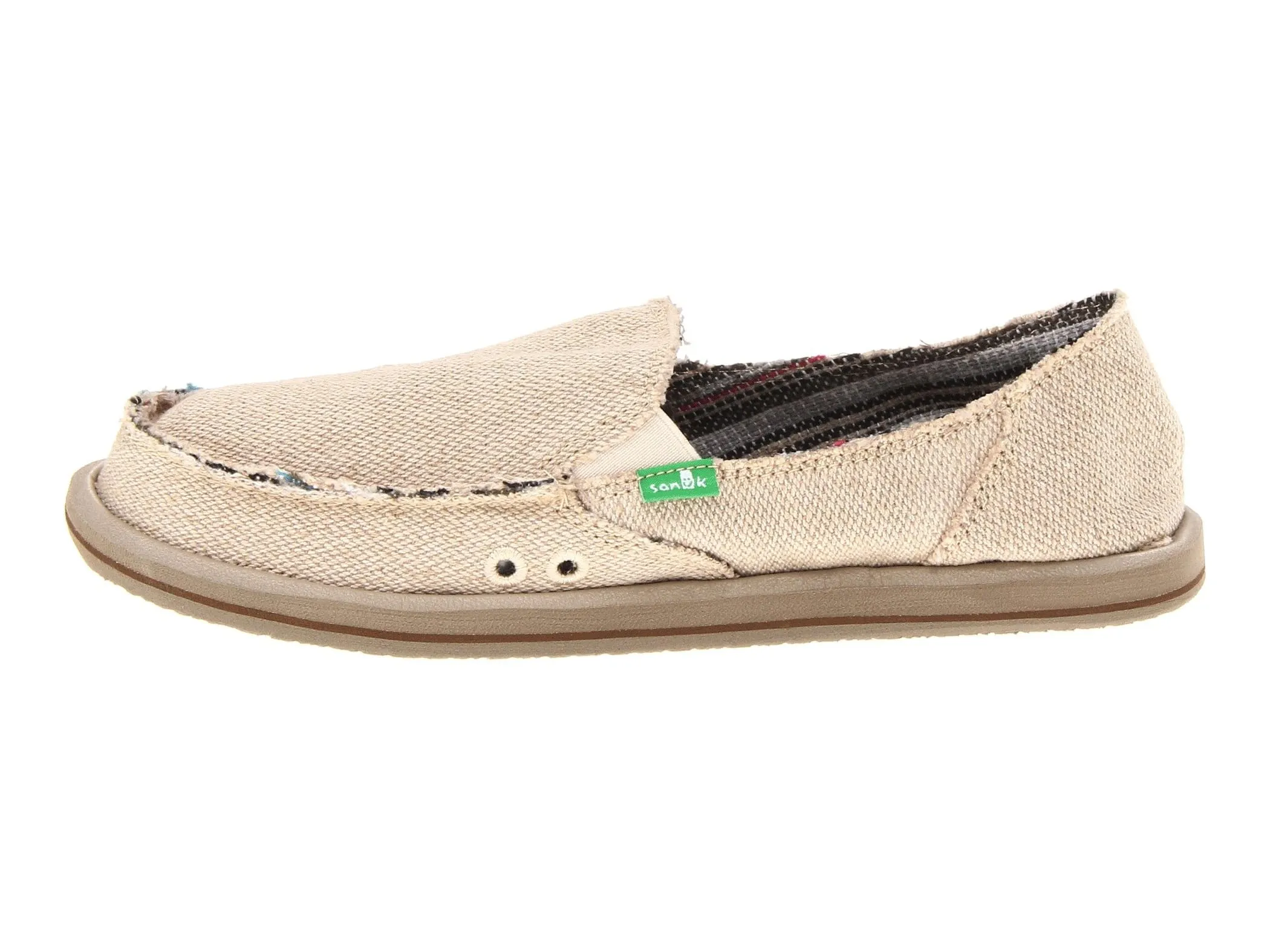 Sanuk Donna Hemp Natural Slip On Rounded Closed Toe Casual Comfortable Loafer