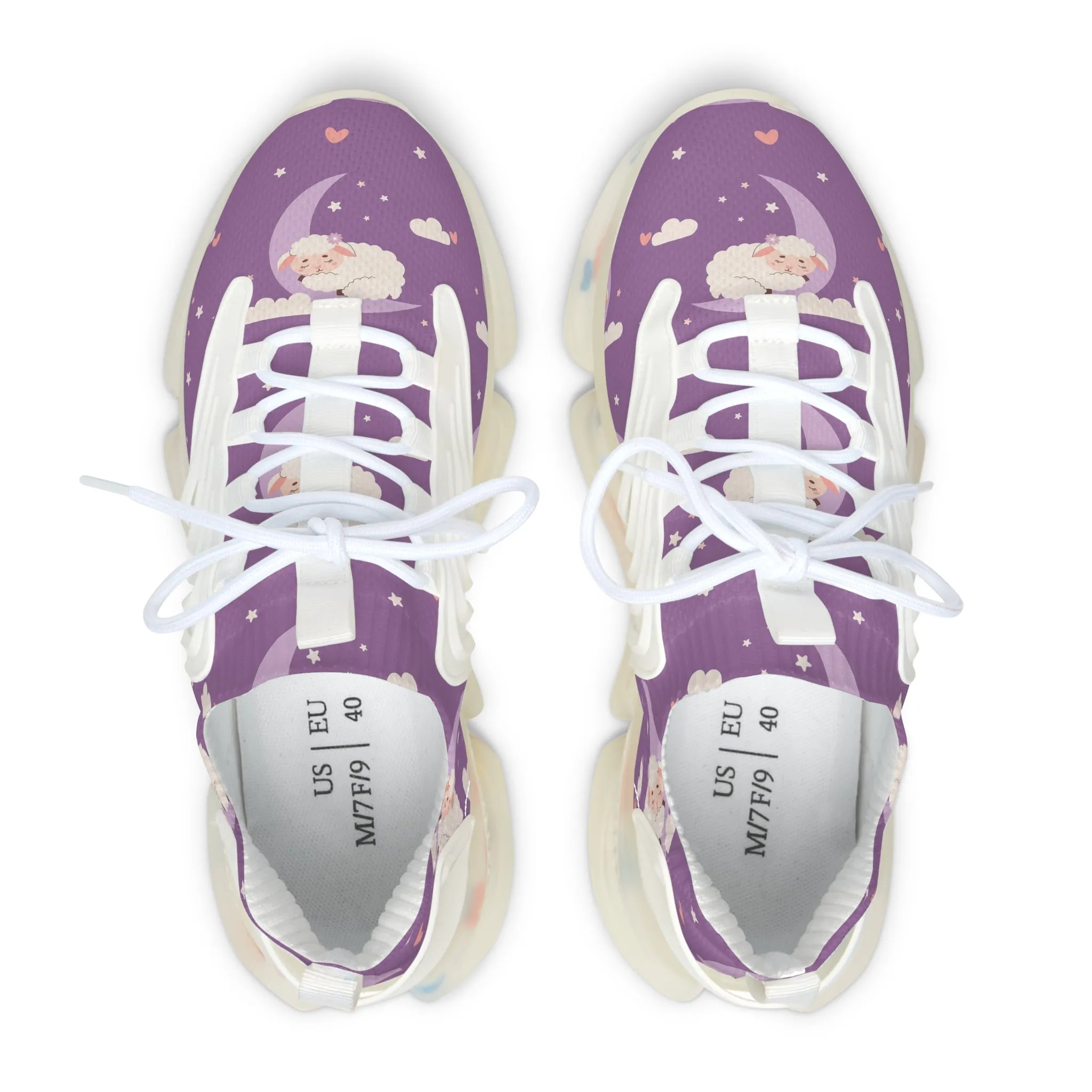 Sheep on Moon Women's Mesh Sneakers