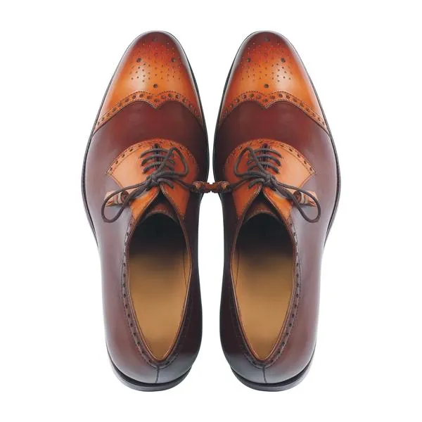 Spadera Handmade Leather Shoes - Trio-Ruskea