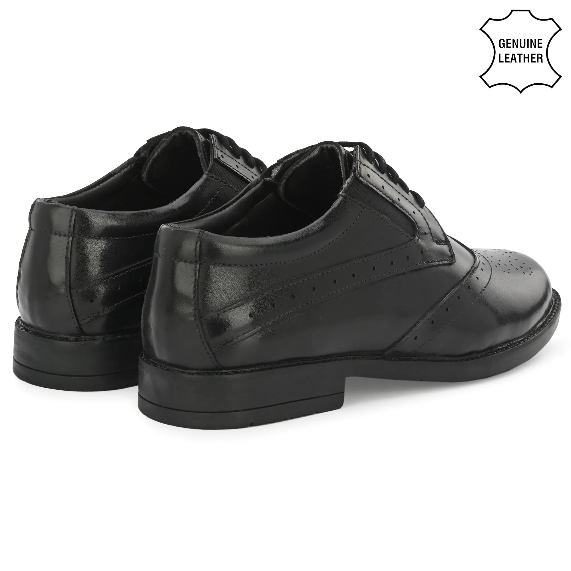 Stylish Brogue Full Grain Leather Derby Lace Ups
