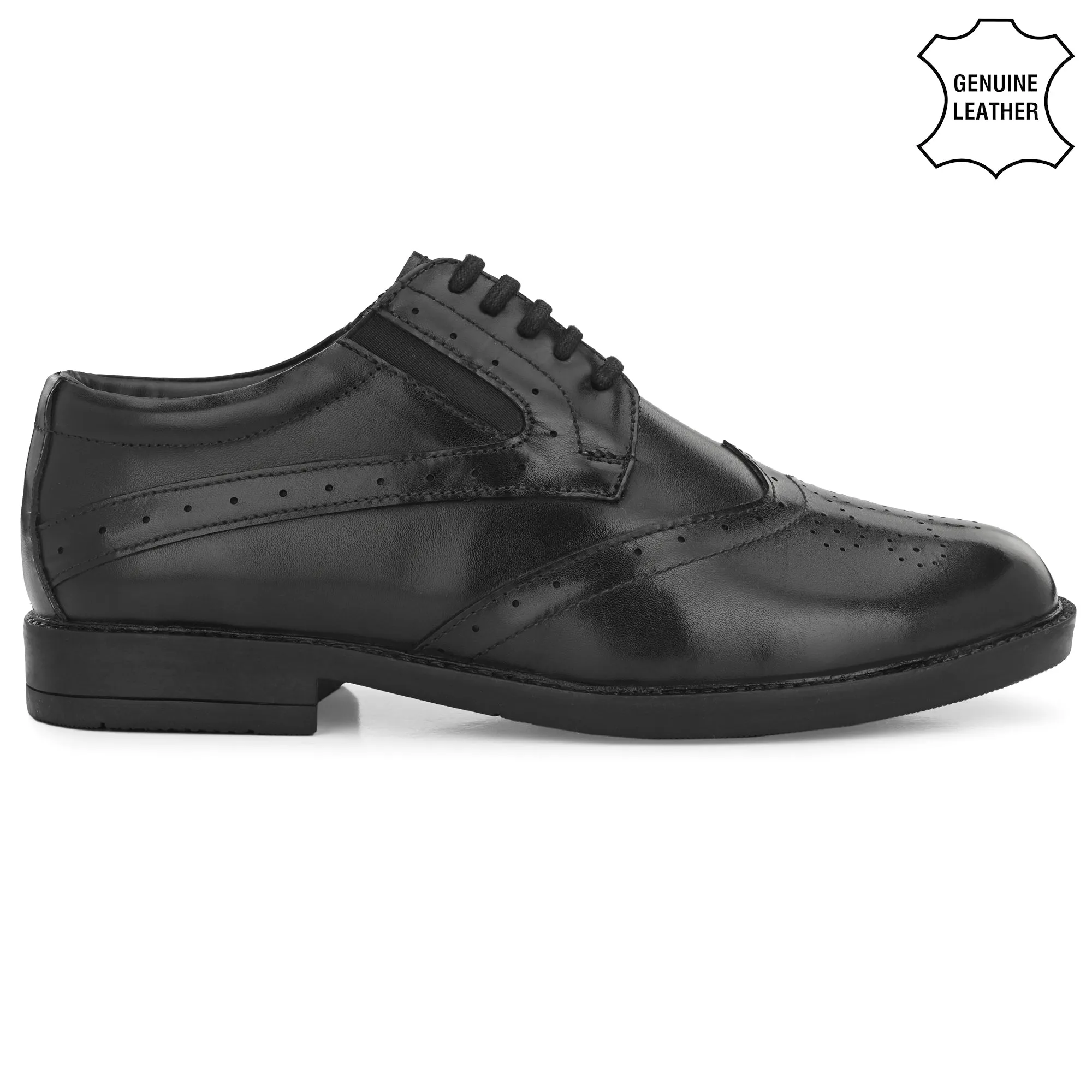 Stylish Brogue Full Grain Leather Derby Lace Ups