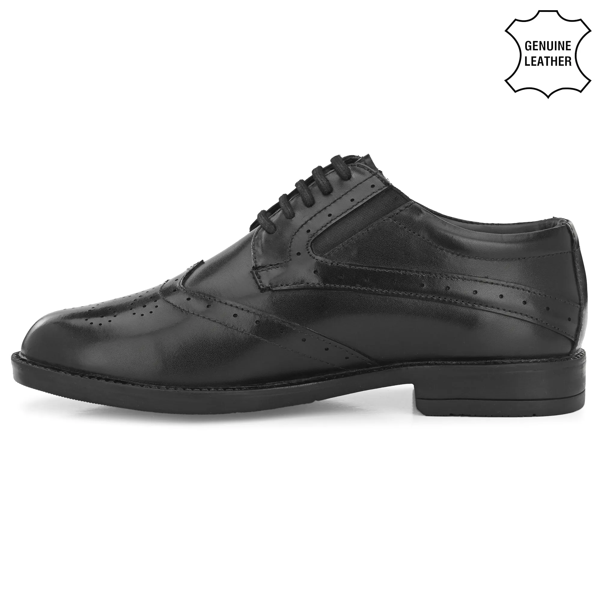 Stylish Brogue Full Grain Leather Derby Lace Ups