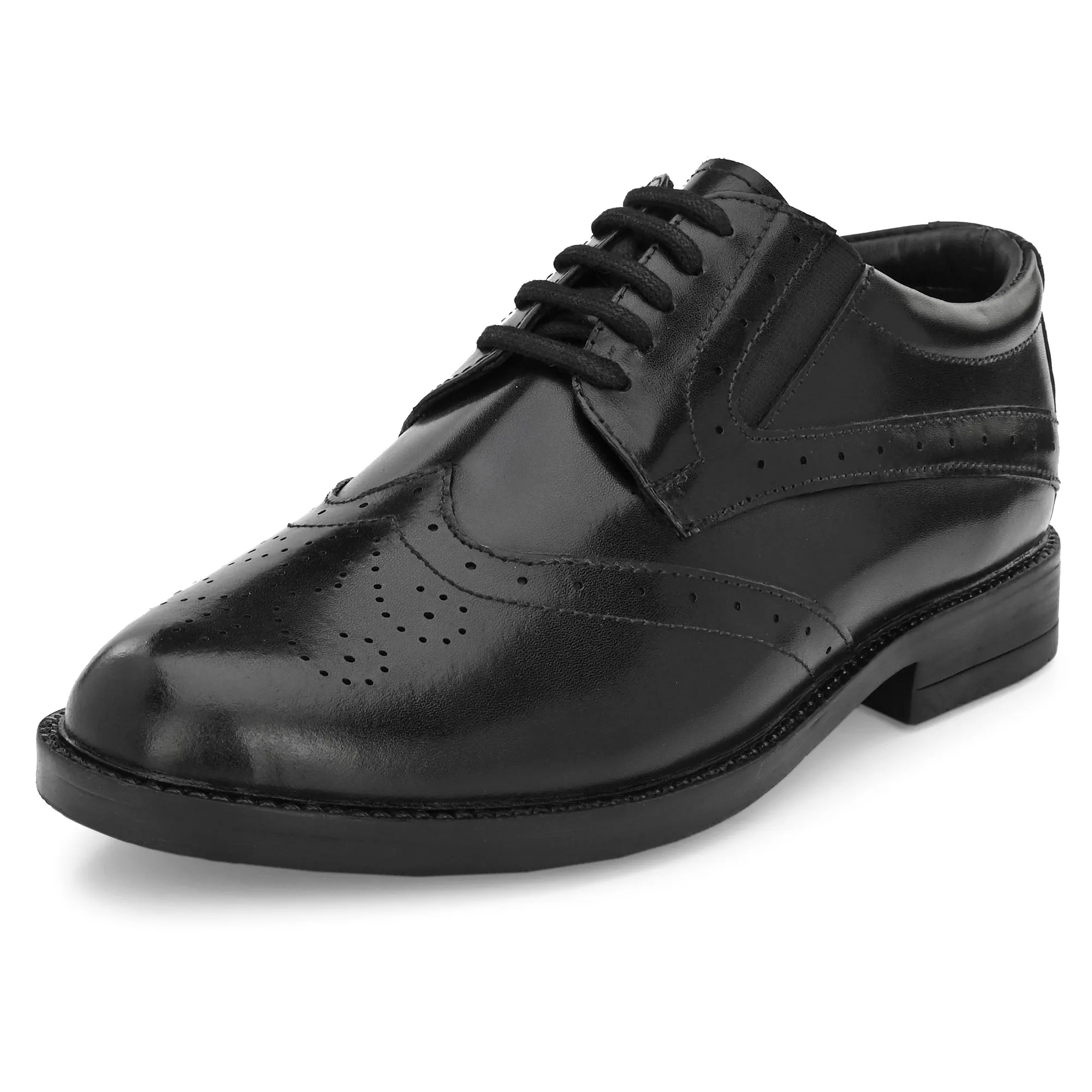 Stylish Brogue Full Grain Leather Derby Lace Ups