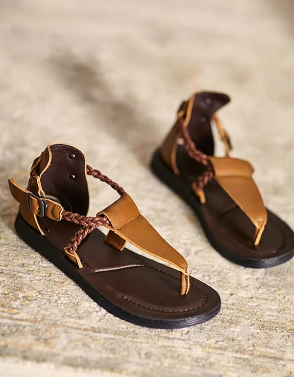 Summer Handmade Flip Flops Retro Flat Sandals
