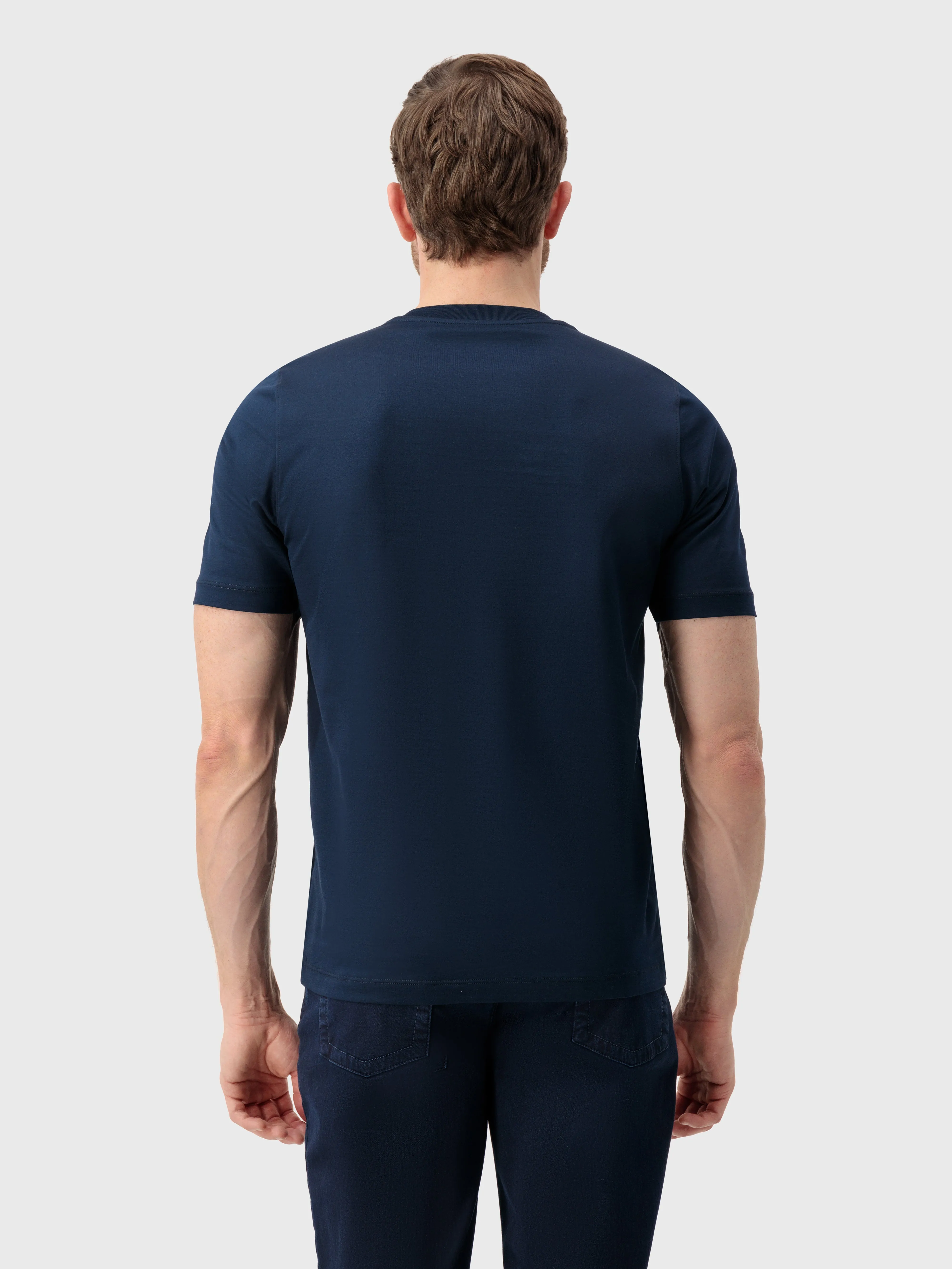 T-Shirt with Gradient Zilli Shade Embroidery Dark Navy