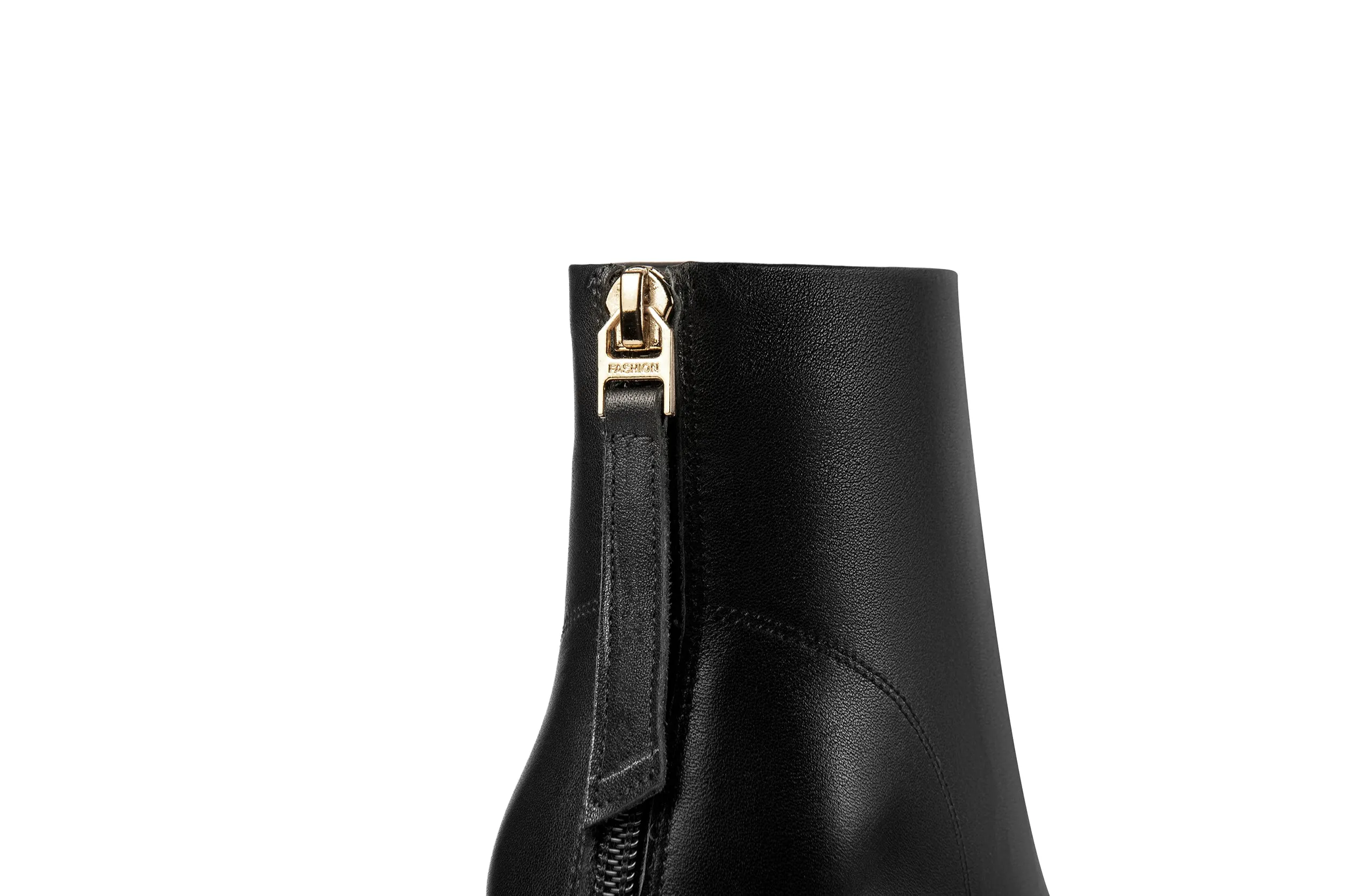 TinaCus Women's Genuine Leather Handmade Chunky Heel Back Zip Up Square Toe Ankle Boots