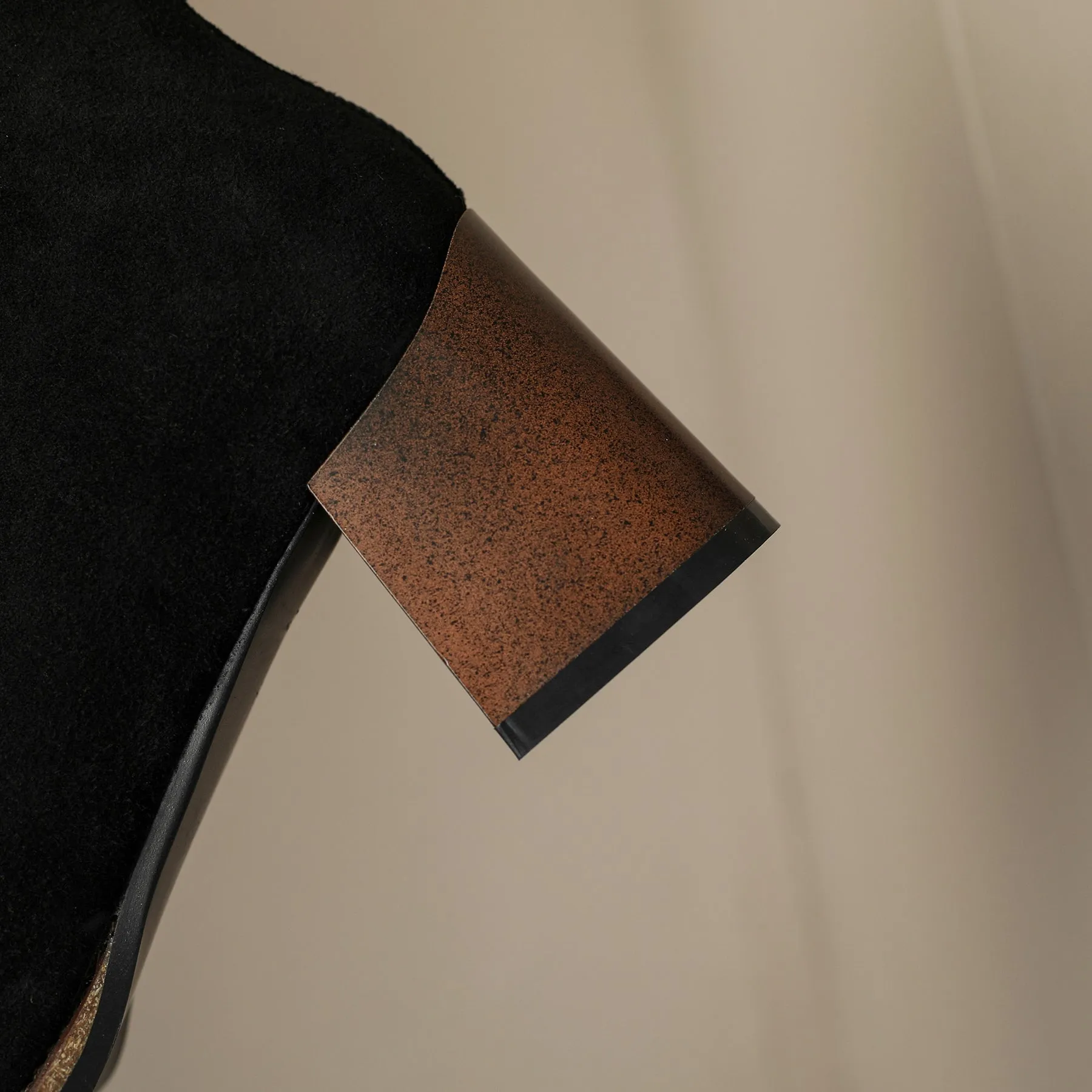 TinaCus Women's Handmade Suede Leather Block Heel Back Zip Up Ankle Boots