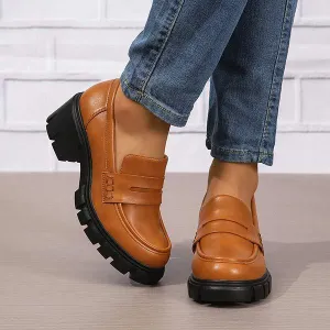 Women's Fashion Chunky Heel Loafers 64528302C