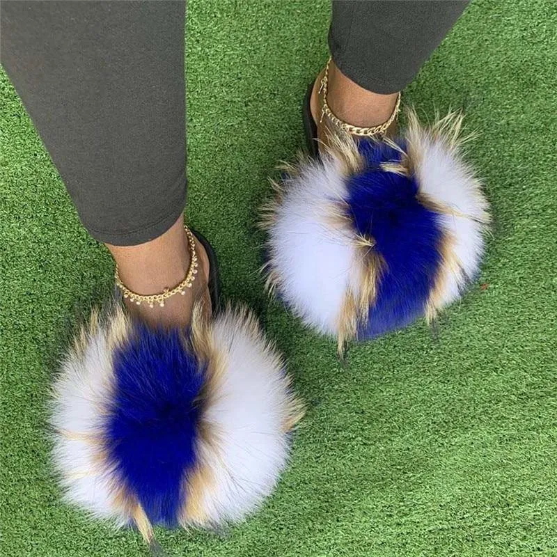 Women's Multi-Color Furrry Slippers