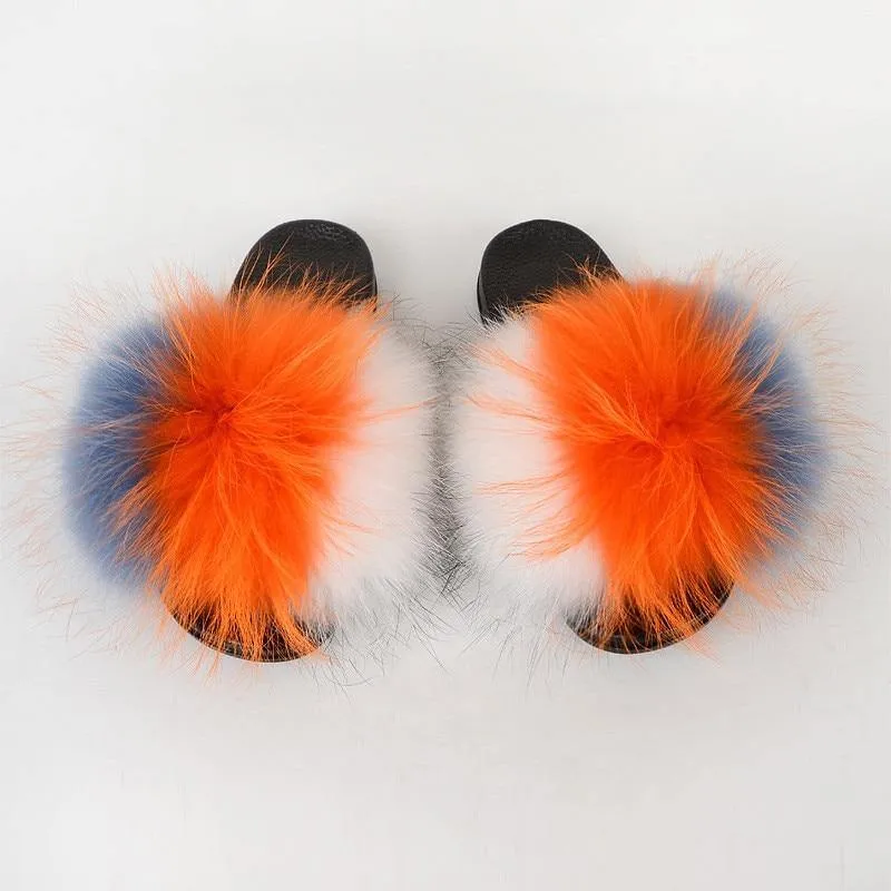 Women's Multi-Color Furrry Slippers